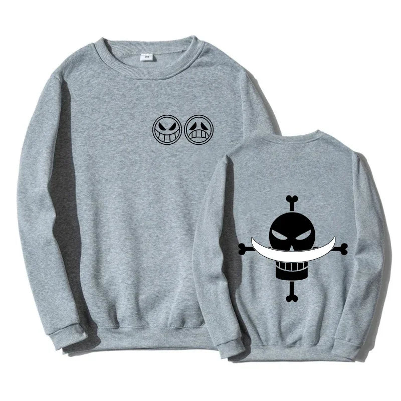 Autumn Men Anime Pirate Ace Edward Newgate Printed Casual Sweatshirts