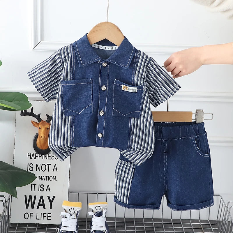 Infant Fashion Boys Denim Clothing Sets