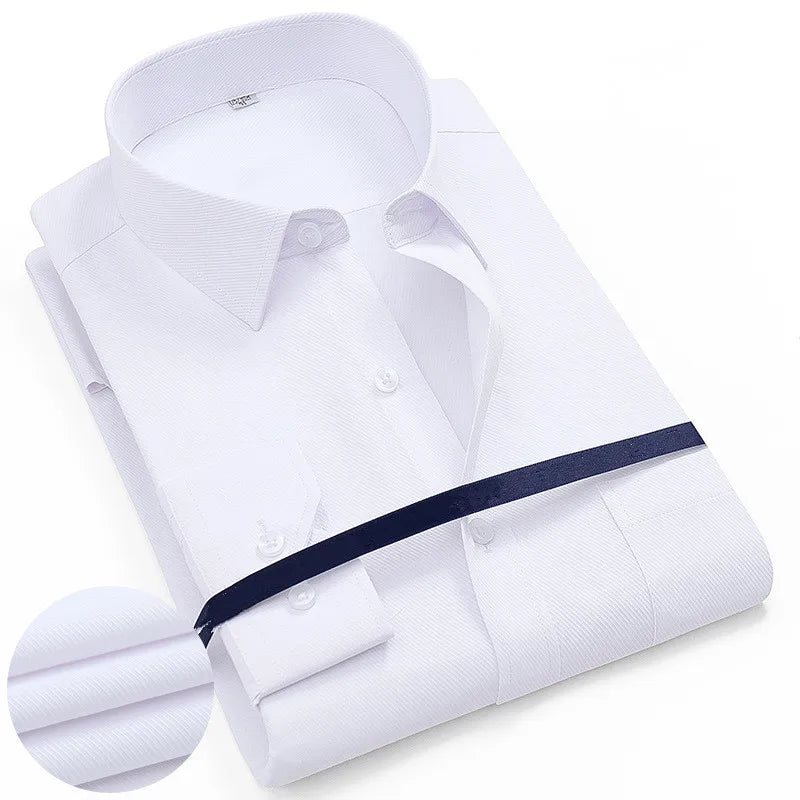 160KG New Men's Long Sleeved Shirt Classic Business Formal Social White- Black- Pink -Blue Super Large 8XL- 9XL 10XL-11XL Dating