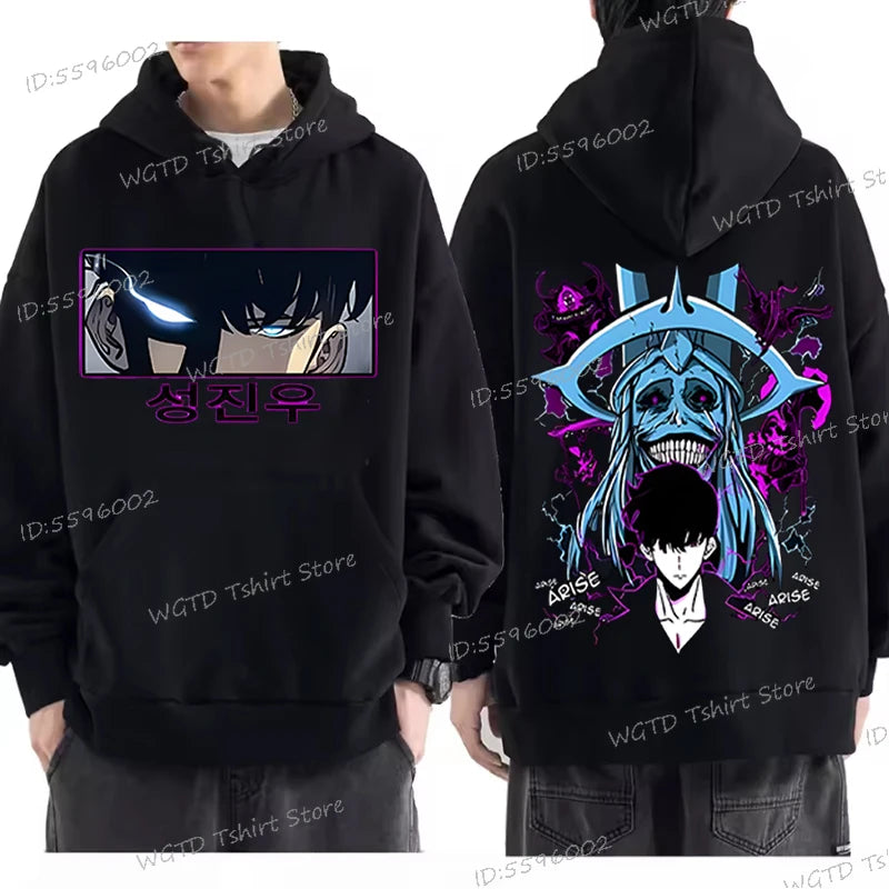 Anime Solo Leveling Sung Jinwoo Men's Hoodies Clothing Unisex Harajuku Streetwear High Quality Anime Solo Leveling Sweatshirts