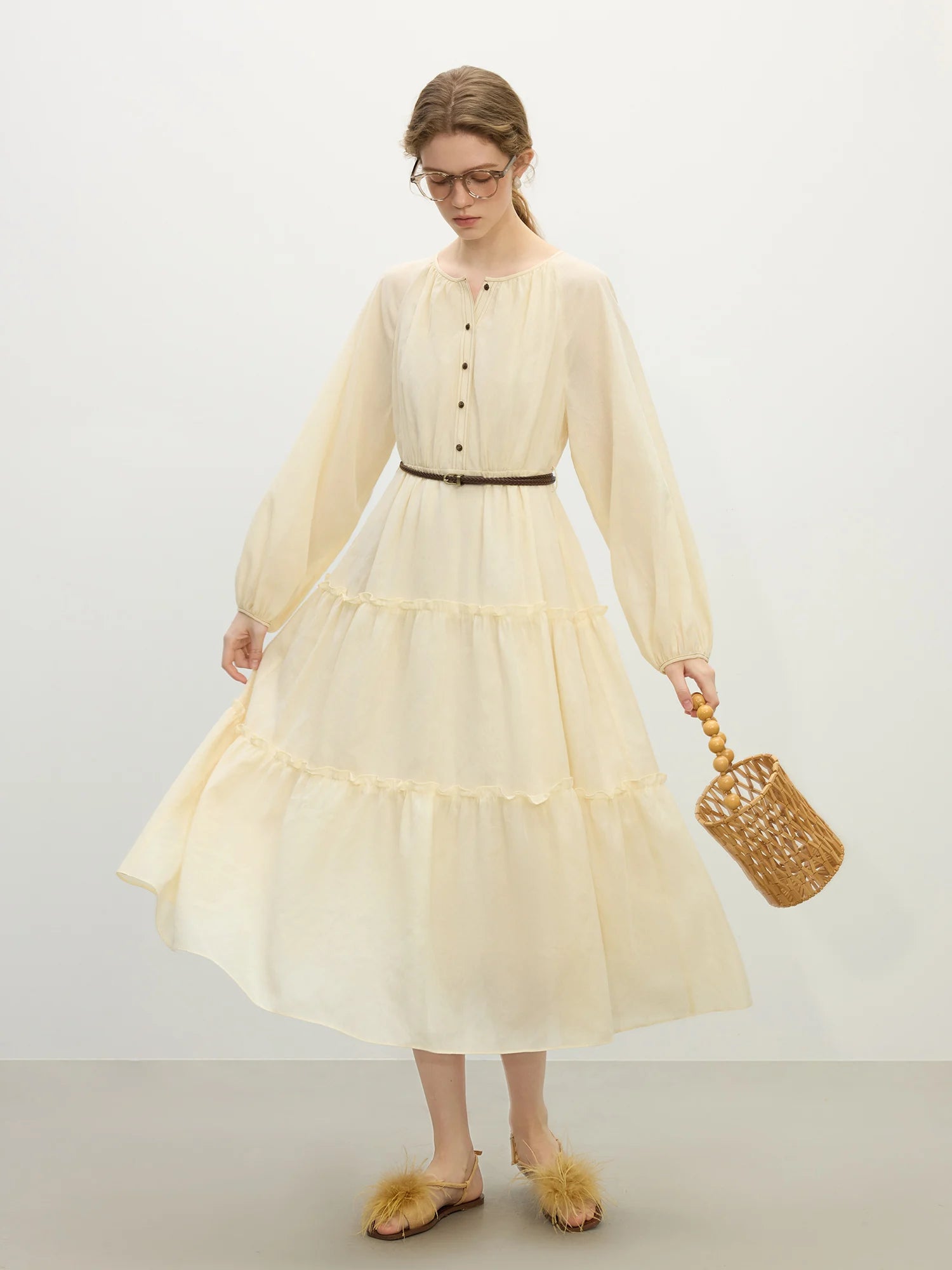 FSLE French Elegant Style Women Dresses 2025 Spring Summer New Design Long Dresses Holiday Season Casual Outfits 25FS11272