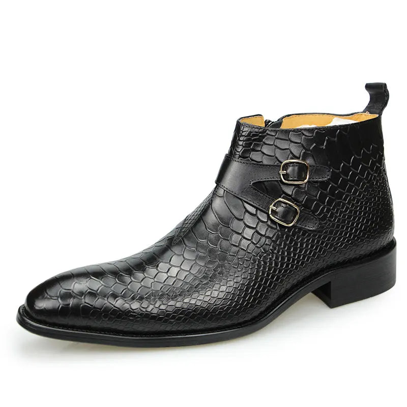 Cow Ankle Zipper Boots