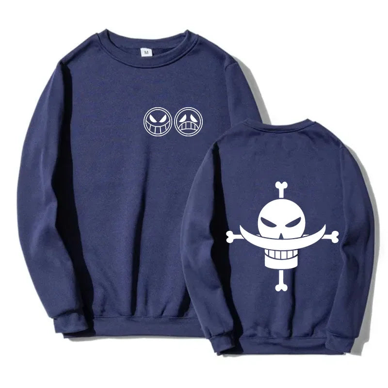 Autumn Men Anime Pirate Ace Edward Newgate Printed Casual Sweatshirts