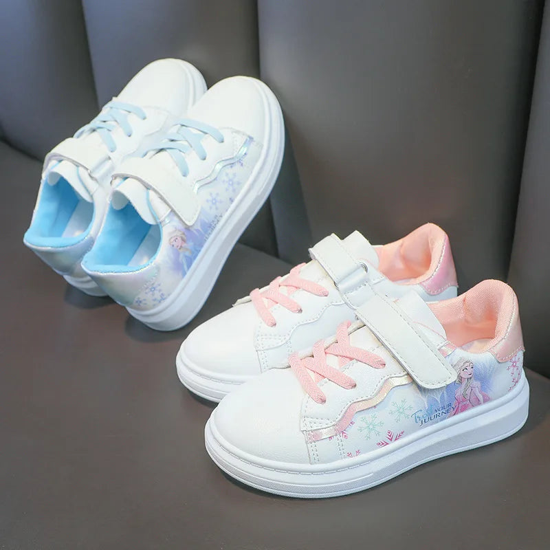 Girls Shoes Spring Autumn 2025 New Solid Soft Sole Leather Breathable Slip Resistant Casual Sneakers for Toddler Kids