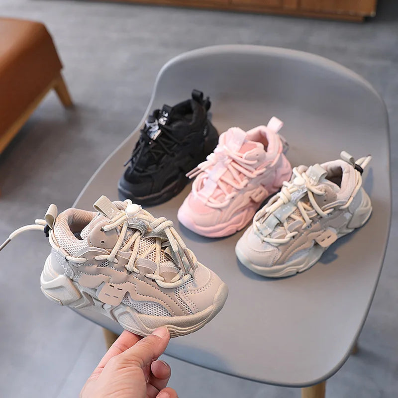 2025 Spring Children's Double Net Sports Shoes Boys Girls Slip-on Casual Shoes Soft Sole Breathable Single Shoe Trend Fashion