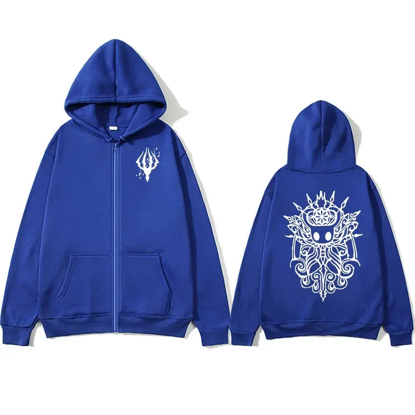 Game Hollow Knight Pullover Zipper Hoodie Men's Women Casual Fashion Oversized Zip Up Sweatshirt Cosplay Clothing Jacket Hoodies