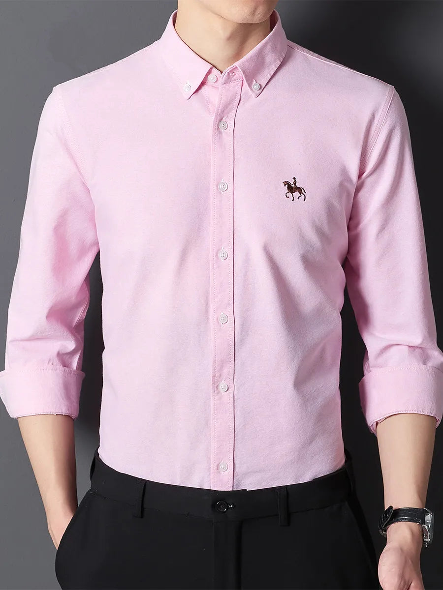 Plus 5XL 6XL Mens Oxford Shirts 100% Cotton Spring Long Sleeve Casual Business Formal Dress Shirt Regular Fit Social Man Clothes