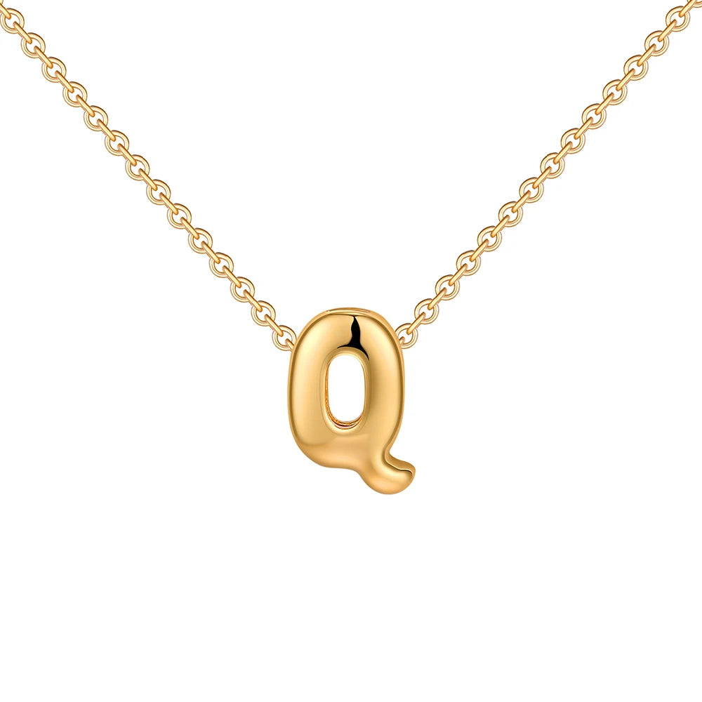 Dainty Mini Bubble Letter Necklace for Women