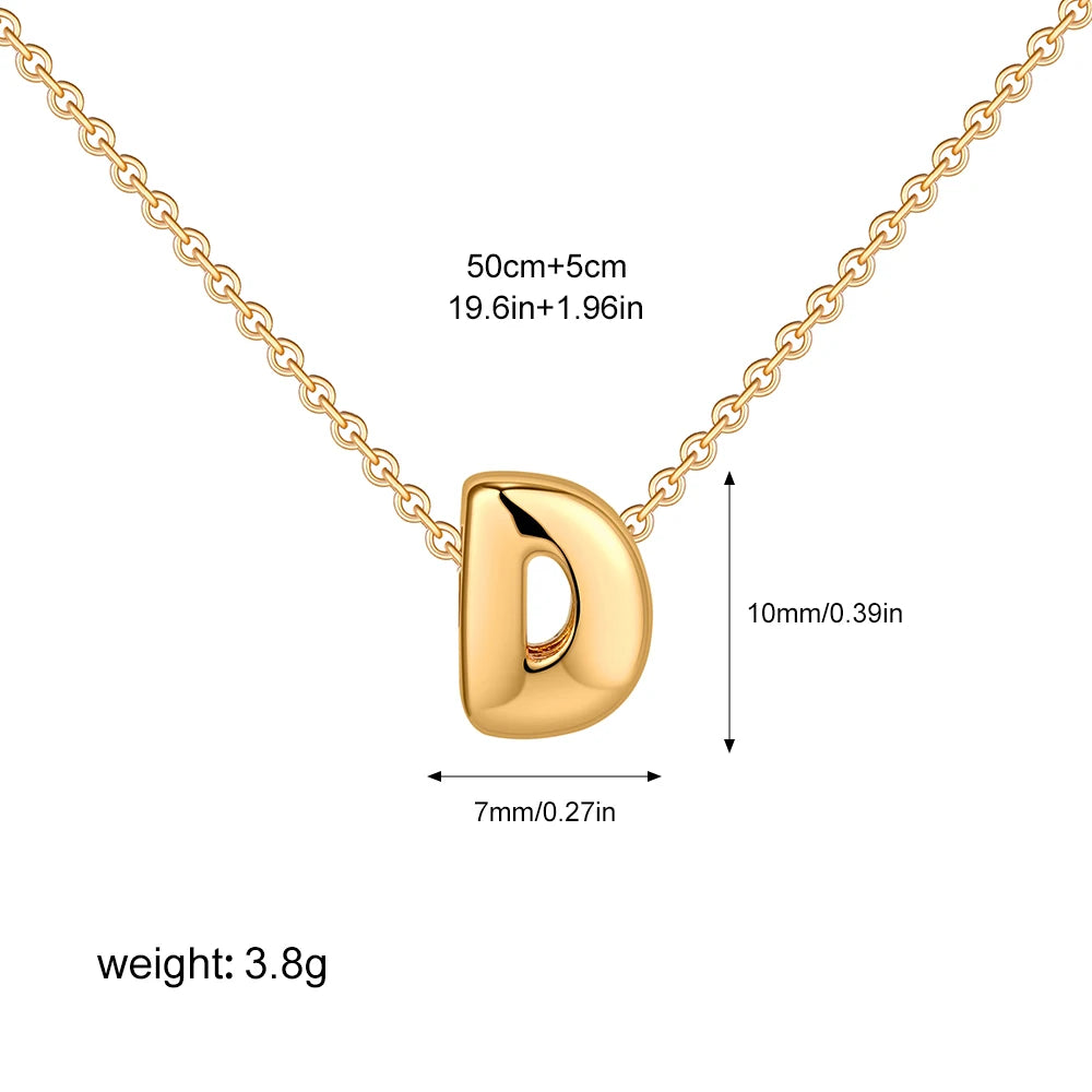 Bubble Initial A-Z Alphabet Mini Necklace for Women