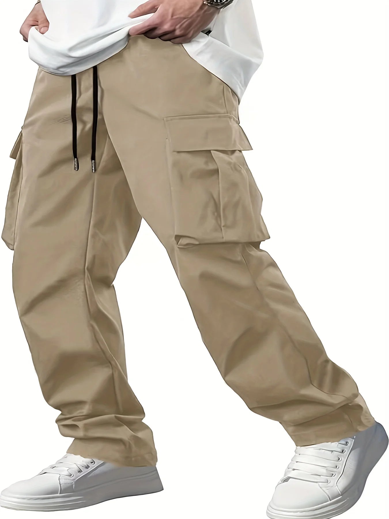 Men's casual loose straight tube Cargo Pants