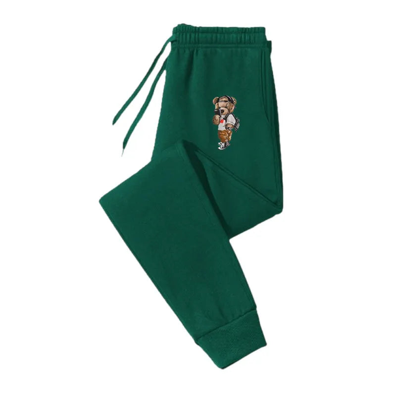 Drawstring Polyester Fiber Embroidery Casual Trousers