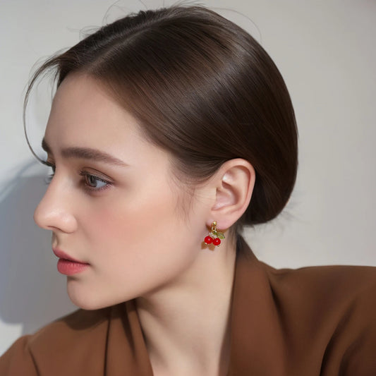 Stainless Steel 18K Gold PVD Plated Drop Earrings for Women