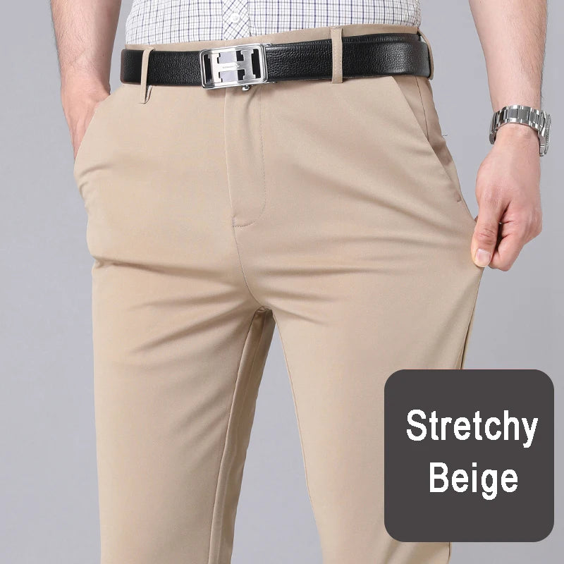 Male Smart Casual Pants Stretchy Sports Men's Fast Dry Trousers