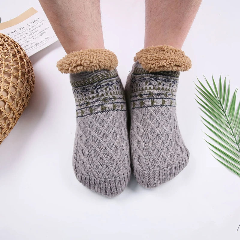 1 Pair Warm Winter Non-slip Floor Socks Women Men Snow Socks Sleep Carpet Socks Slippers Comfortable Soft Non-slip Yoga Socks