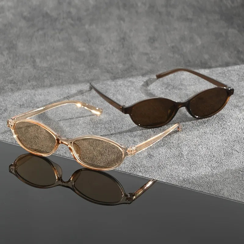 1 Paire de Lunettes Tendance Homme et Femme à Monture Ovale Classique Style Années 2000, Parfaites pour la Photographie et les Tenues Décontractées