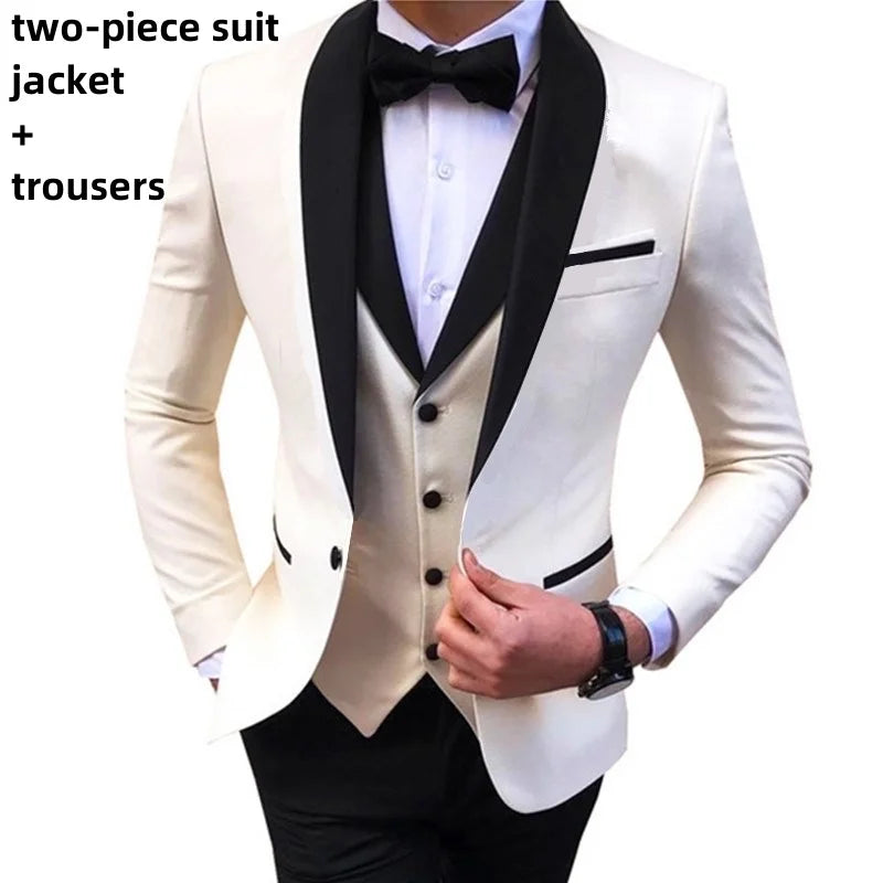 Mens 3 Piece Casual Tuxedos for Wedding