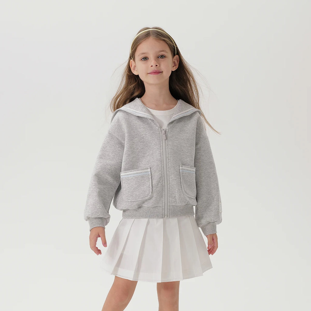Girls Preppy Style Navy Lapel Jacket