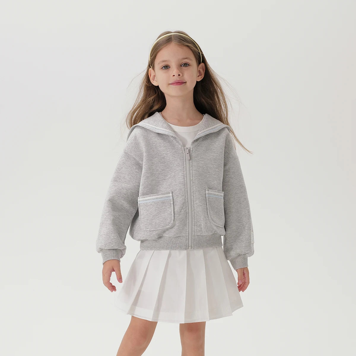 Girls Preppy Style Navy Lapel Jacket