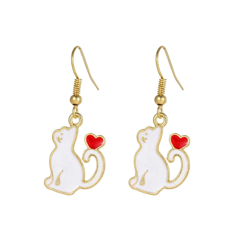 Fashion Cute Enameled Animal Dangle Drop Earrings