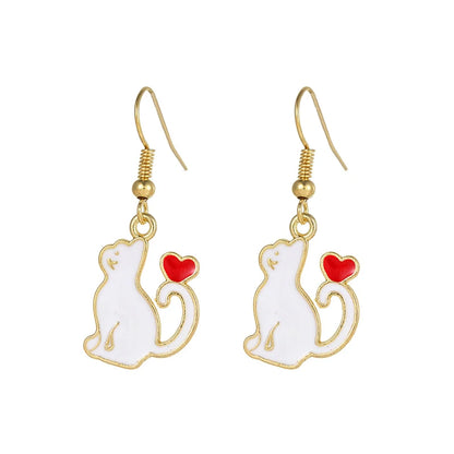 Fashion Cute Enameled Animal Dangle Drop Earrings