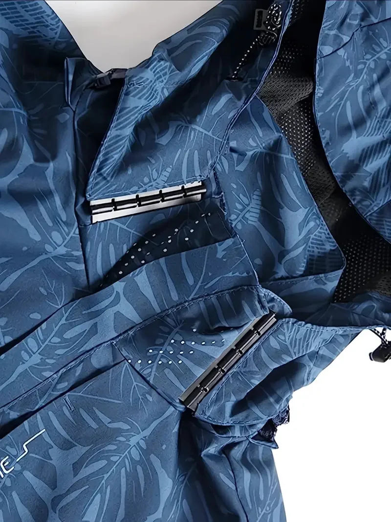 2025 Men's Casual Waterproof Windbreaker Jacket Full Zip Up Hooded Shell Outdoor Hiking Coat For Autumn Plus Size