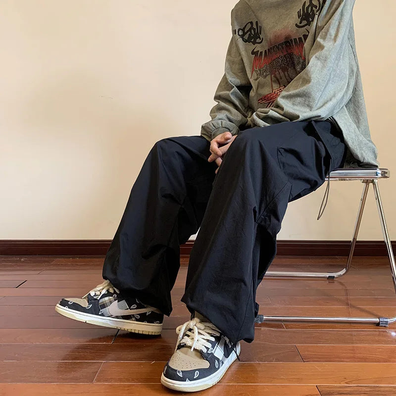 Casual Men Elastic Waist Cargo Pants