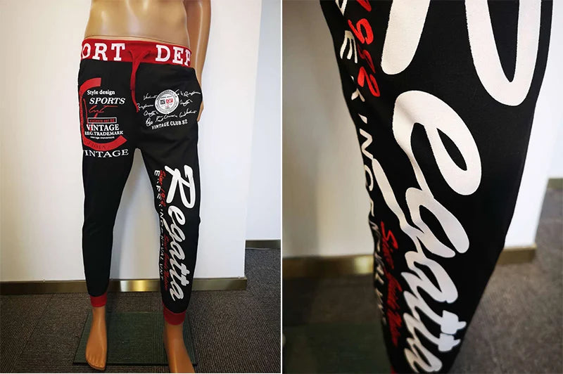 Men Streetwear Sweatpants Y2K Graffti Hip Hop Drawstring Waist