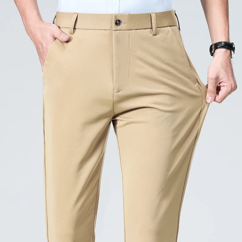 Summer Autumn Thin Trousers Men Formal Dress Suit Pants