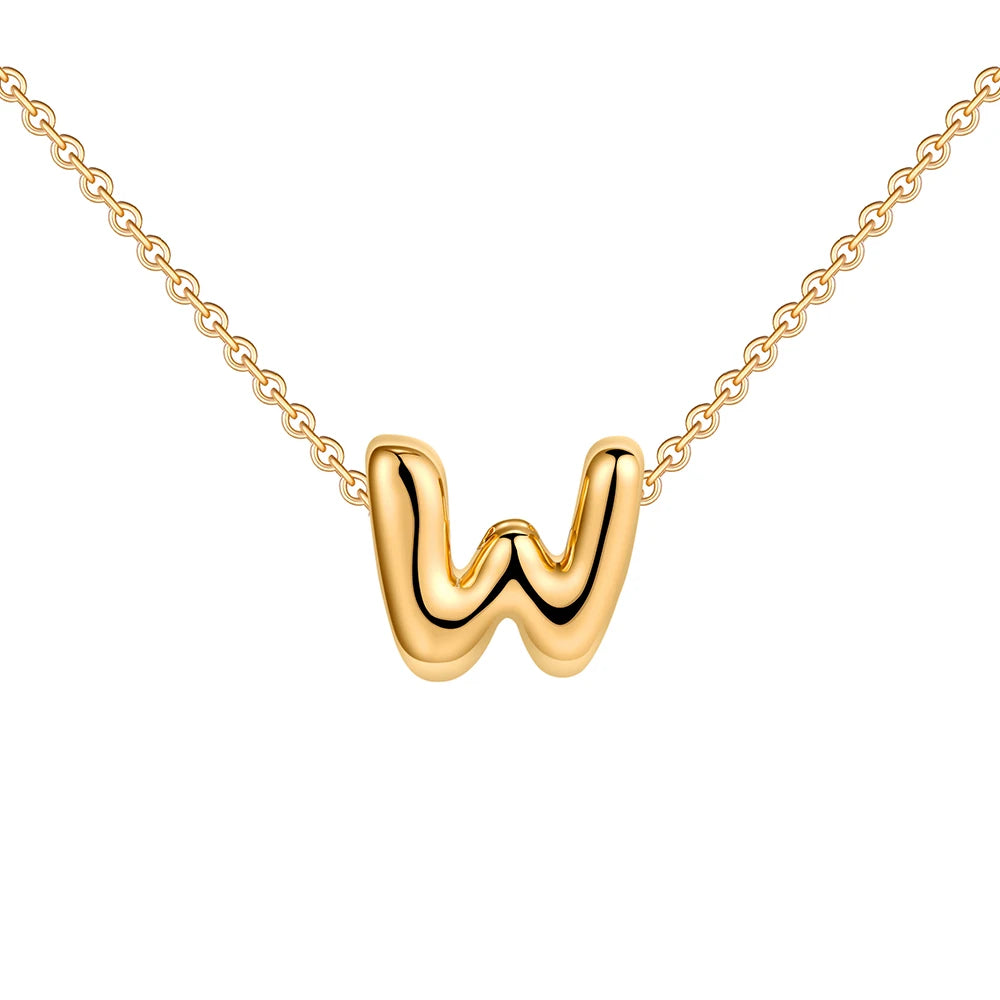 Dainty Mini Bubble Letter Necklace for Women