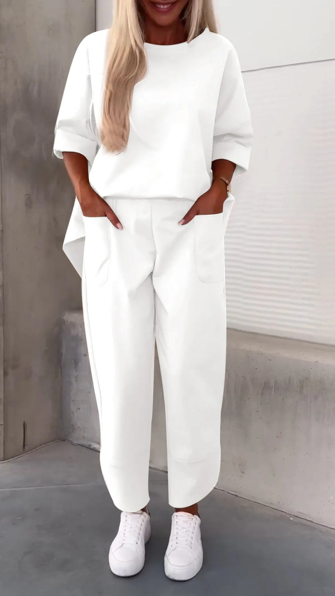 Women's pure color long-sleeved pants