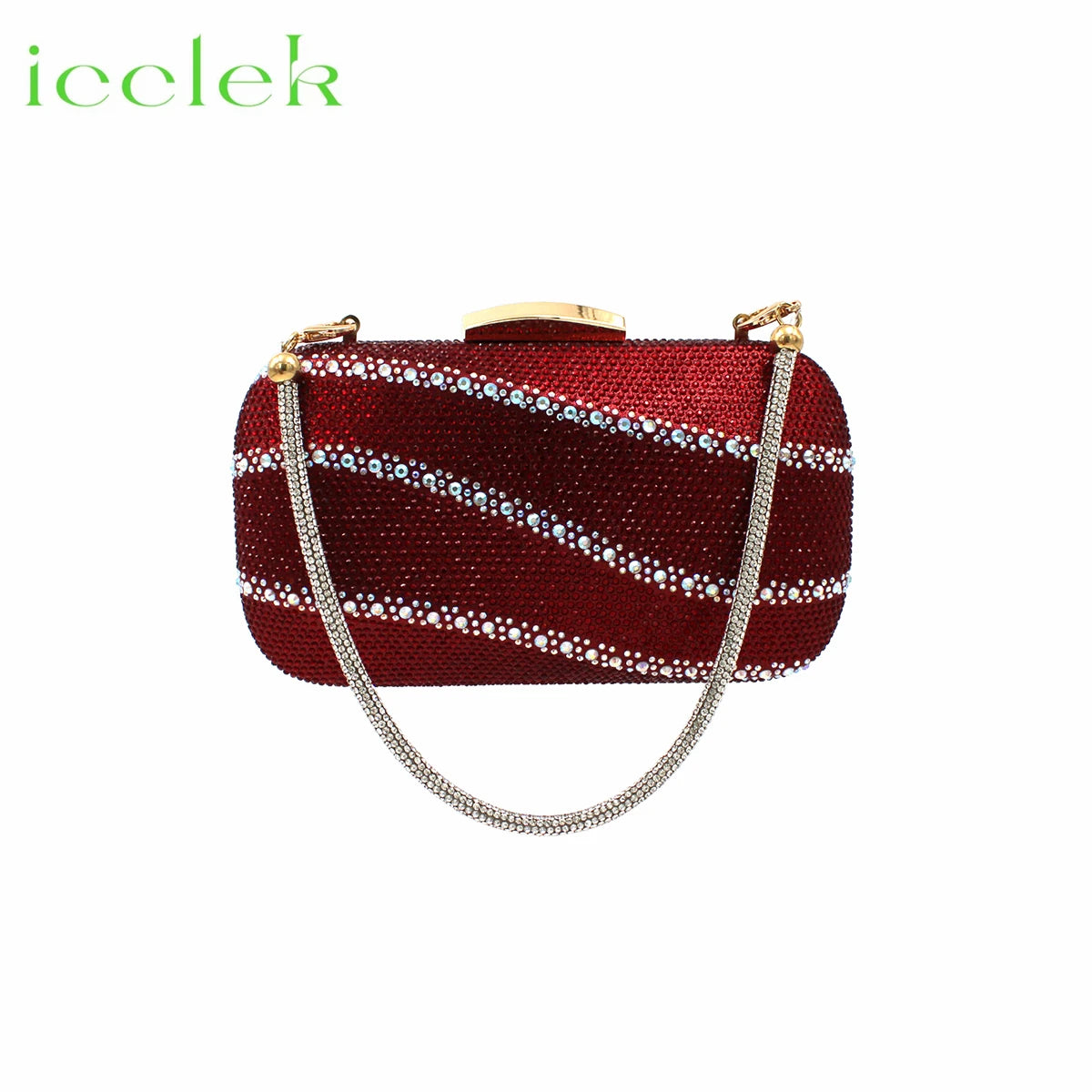 Wine Color Crystal Decoration Style Round Heels Friends Party Sandals and Bags