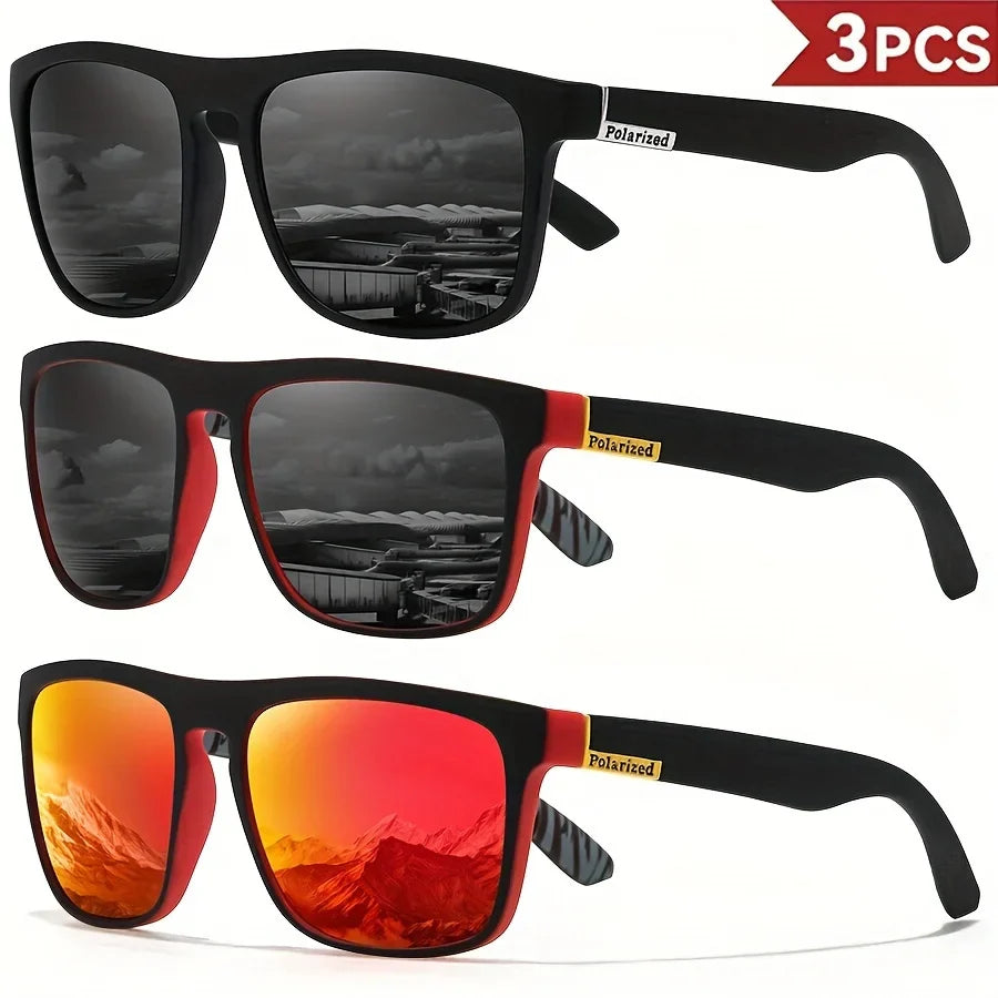 1-4 Paires de Lunettes de Soleil de Sport Polarisées Carrées Classiques pour Homme Monture Légère en PC Anti-UV400 pour Conduite Pêche Cyclisme Unisexe Durabilité