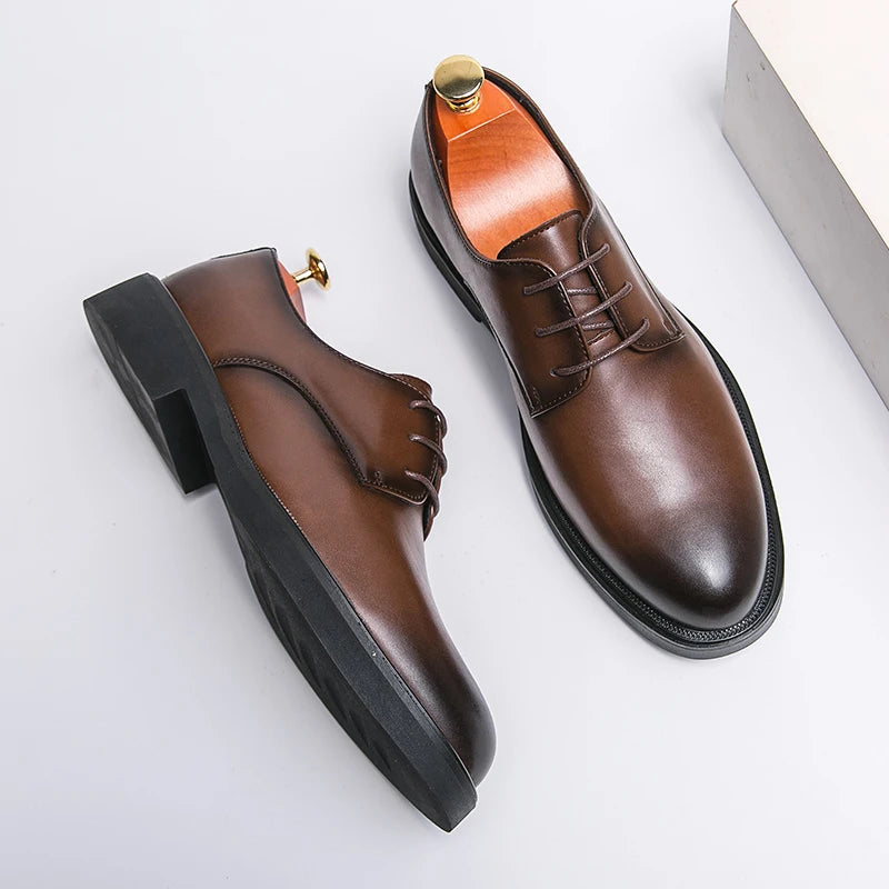 Classic Italy Pointed Toe Leather Shoes Men Luxury Oxfords Business Formal Office Men Shoes Boos Dress Men Black Wedding Shoes