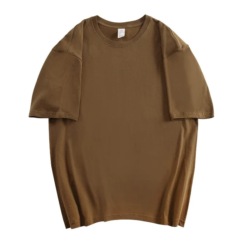 T-shirt unisexe 100 % coton pour hommes et femmes, ample, à manches courtes, décontracté, basique, col rond, couleur unie, respirant