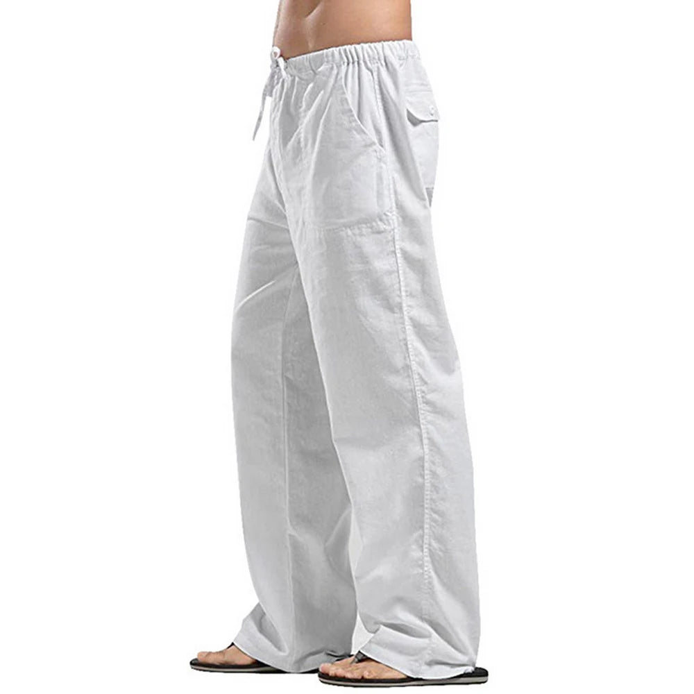 Men's Cotton Linen Pants Loose Cool Casual Long Pants