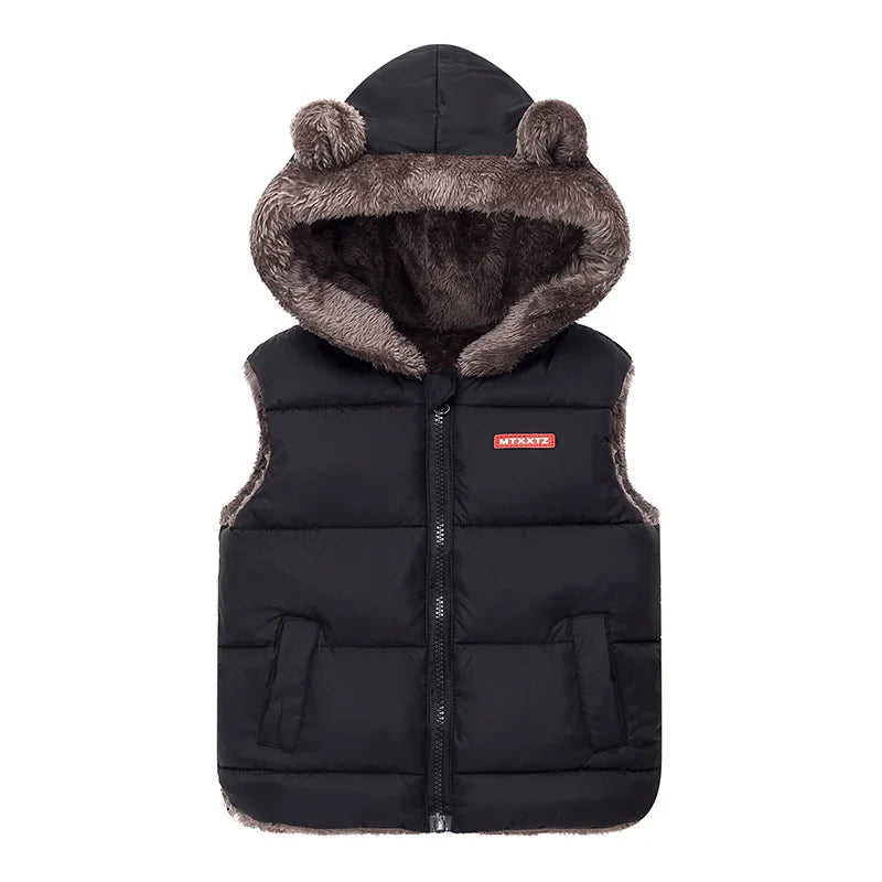 Hooded Down Vest Coats For Kids