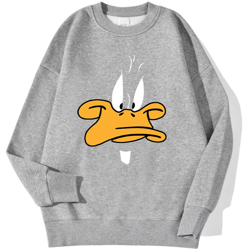 Cartoon Duck Personalized Print Man Hoodies Hip Hop Autumn Warm Hoodie Casual Fashion Hoody Harajuku Big Size Unisex Pullover