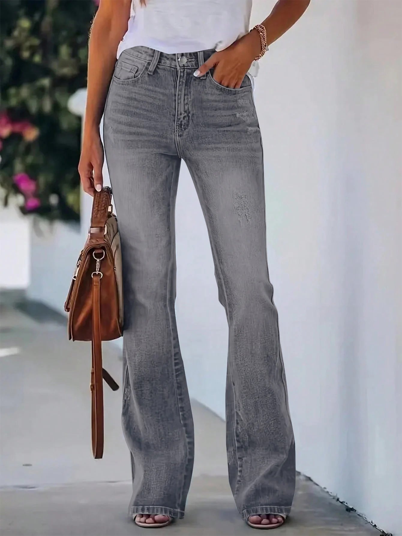 Women's horn jeans high waist Denim pants