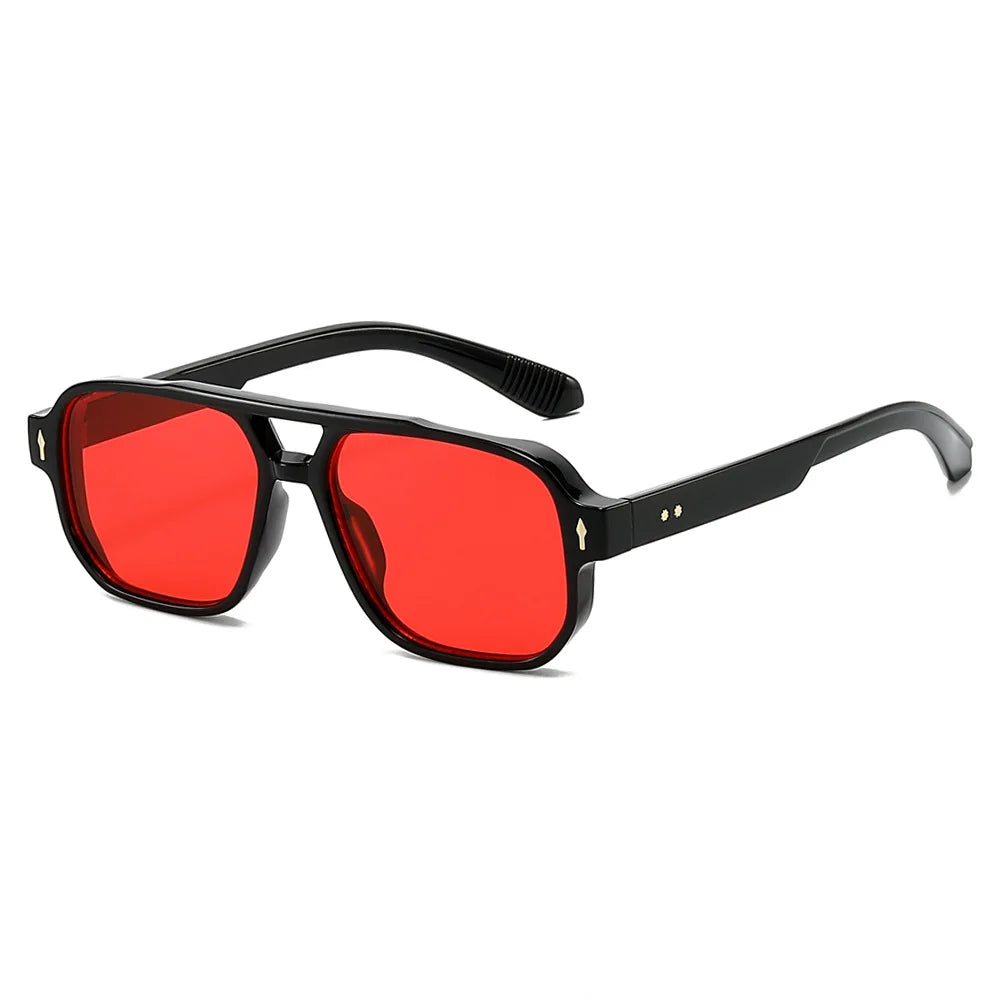 Fashion Square Sunglasses Women Men Driving Rivets Arrow Decoration Casual Travel Suitable for All Sun Glasses Uv400