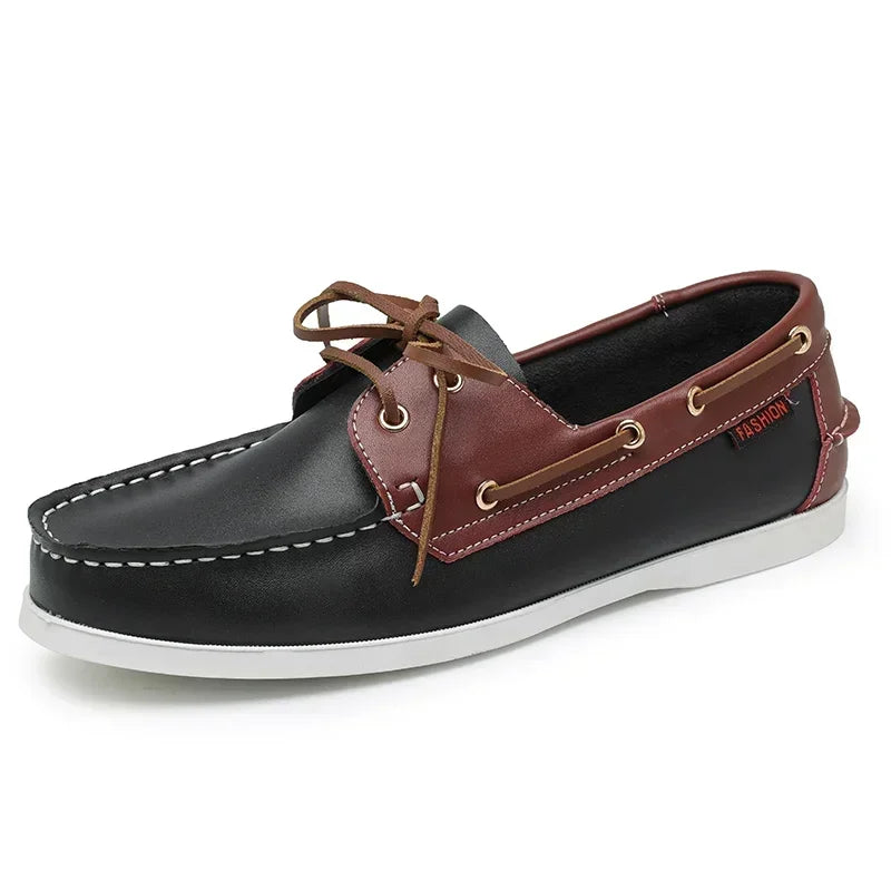 Men leather casual loafers slip-on soft business shoes comfortable summer formal footwear