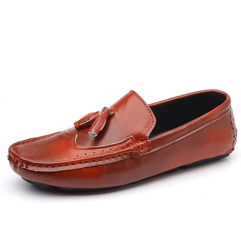 2024 Leather Men Footwear Slip on Man Shoes High Quality Wedding Party Mens Casual Shoes Breath Driving Lazy Loafers Moccasins