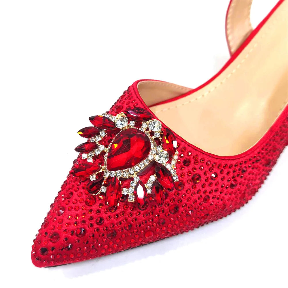 Venus Chan Fashionable Red Color Pointed Top Ladies Shoes