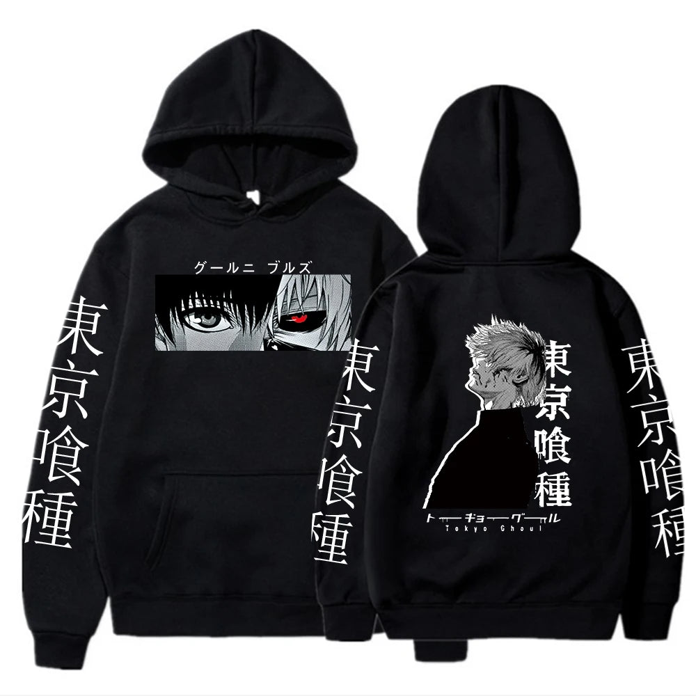 Anime Hoodie Mens Fashion Warm Sweatshirt Graphical Printed Hip Hop Hoodies