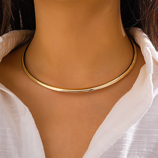 Vintage Iron Metal Torques Choker Necklace for Women