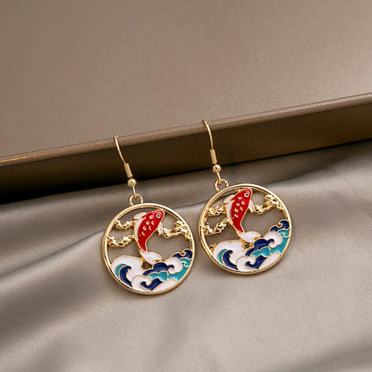 Fashion Cute Enameled Animal Dangle Drop Earrings