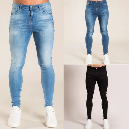 Men's Fashion skinny jeans boys Classic Elastic Cotton Slim Jeans