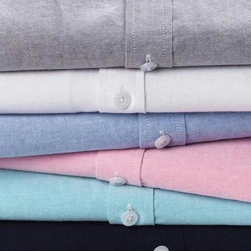 Plus 5XL 6XL Mens Oxford Shirts 100% Cotton Spring Long Sleeve Casual Business Formal Dress Shirt Regular Fit Social Man Clothes