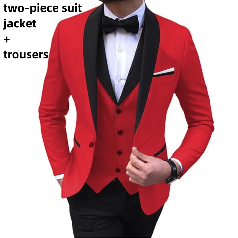 Mens 3 Piece Casual Tuxedos for Wedding