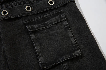 High Street Heavy Industry Multi-pockets Washed Cargo Pants