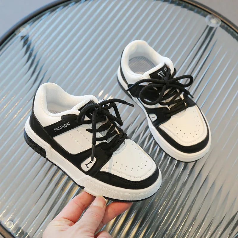 Platform Sports Shoes Flat Kids Sneakers for Girls tenis Spring Casual Lace Up Black Orange Boy Fashion Children Footwear G02111